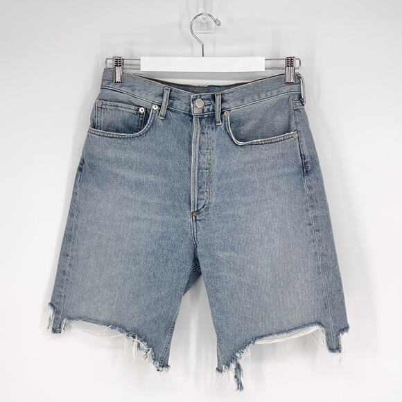 AGOLDE 90s High Rise Cut Off Shorts Women’s Size 27 Digit Denim Casual - Picture 2 of 7